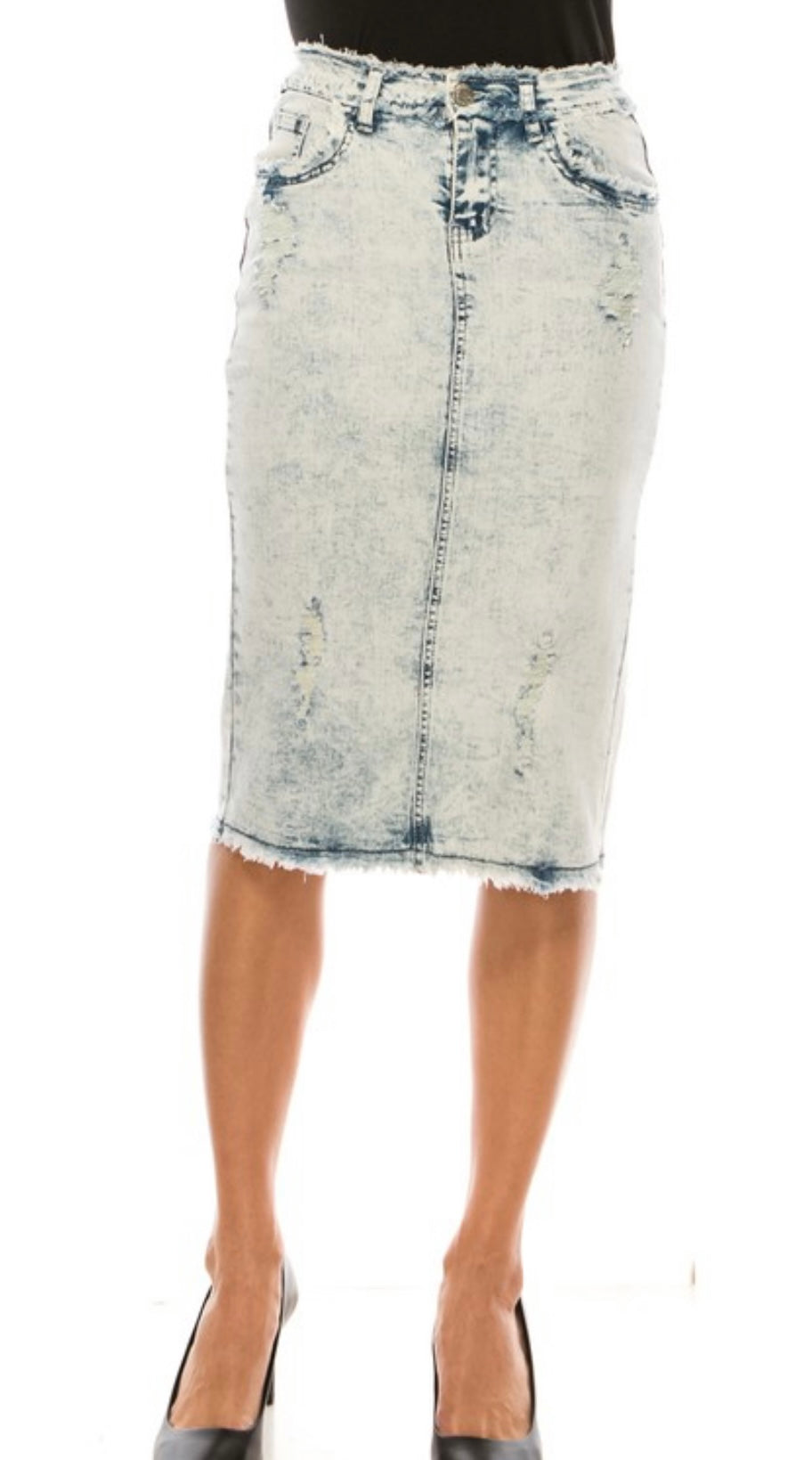 Sand Blush Denim Skirt