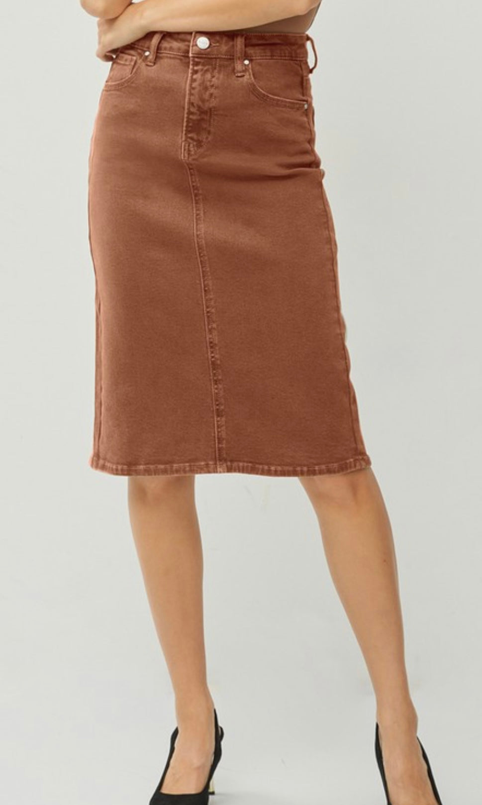 Espresso Denim Skirt