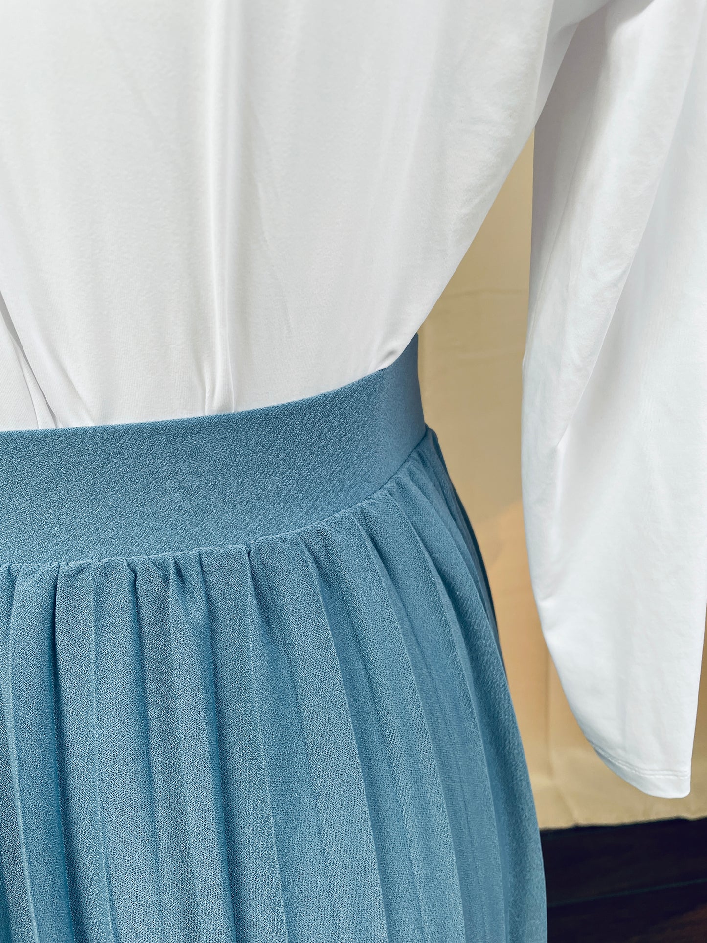 Blue Pleated Skirt