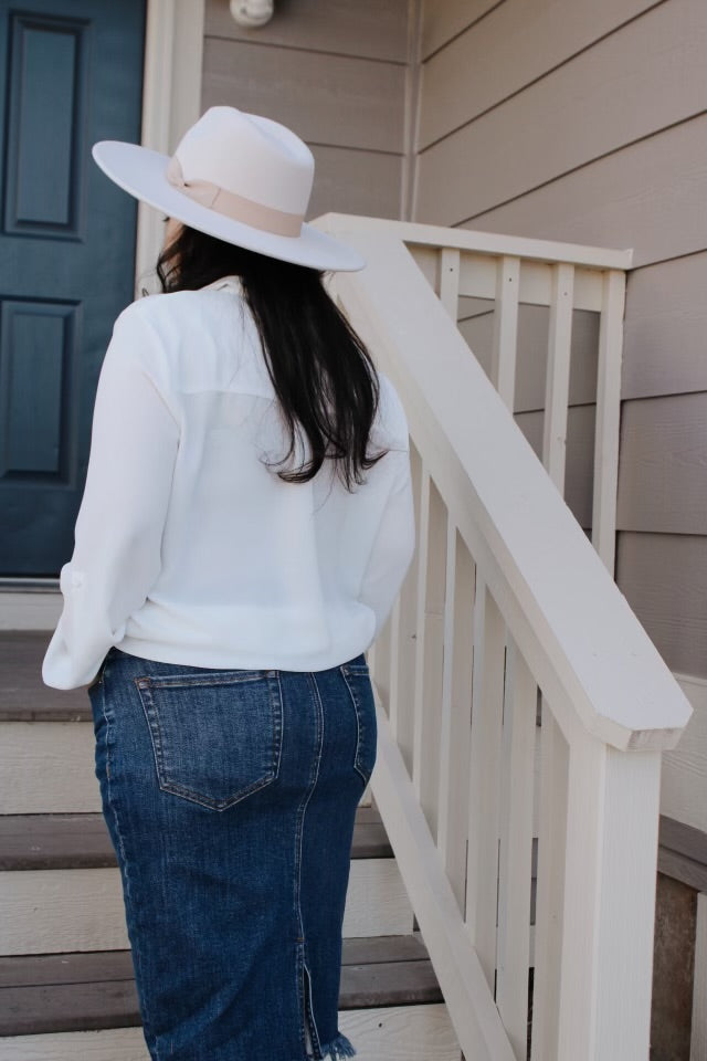 Midi Denim Skirt