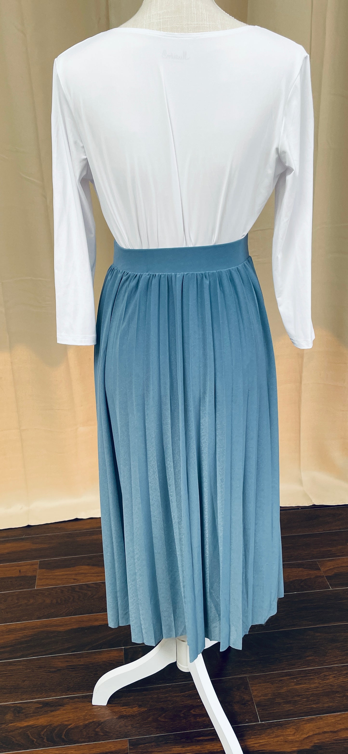 Blue Pleated Skirt