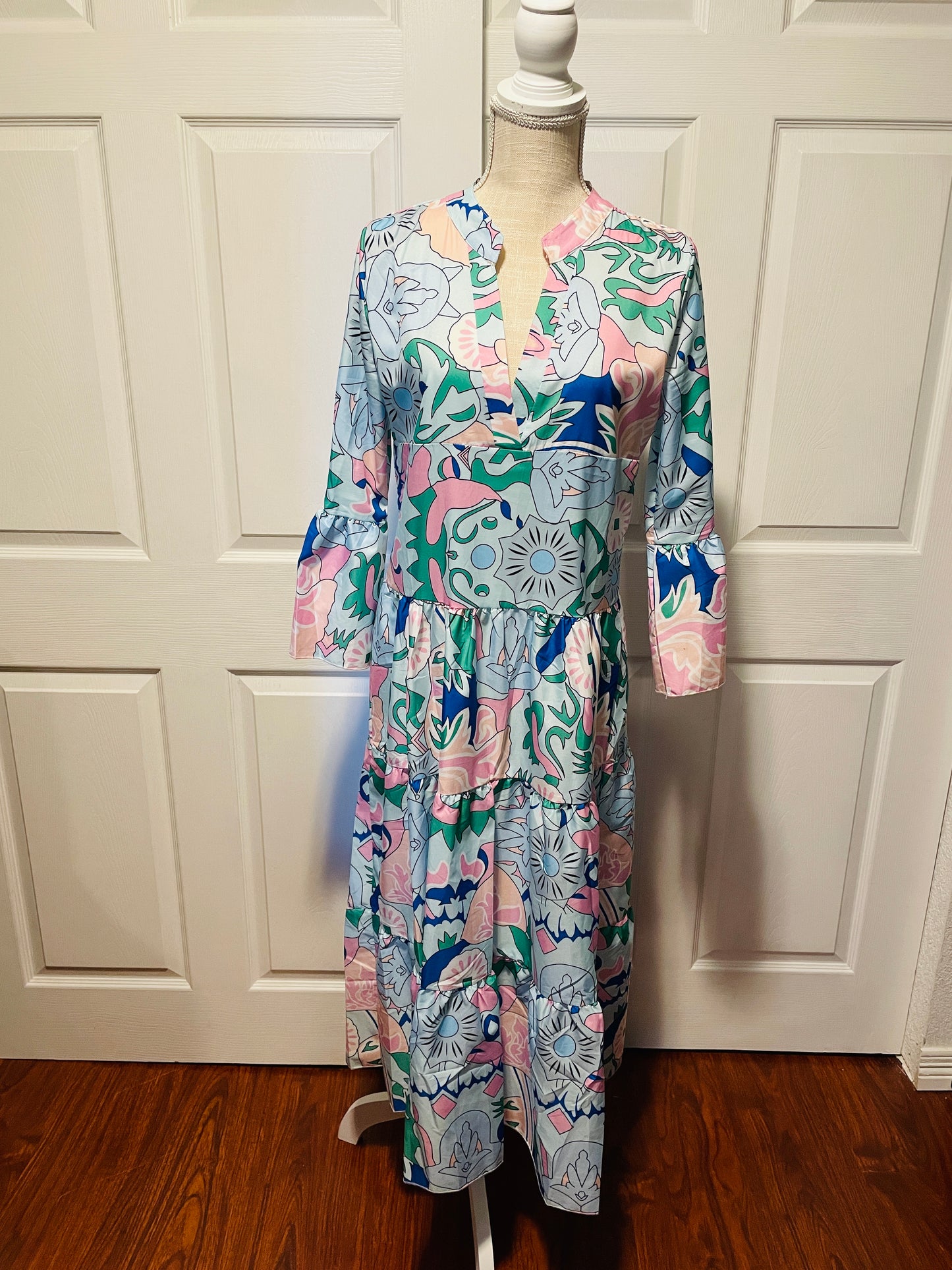 Multi V-neck Maxi Dress