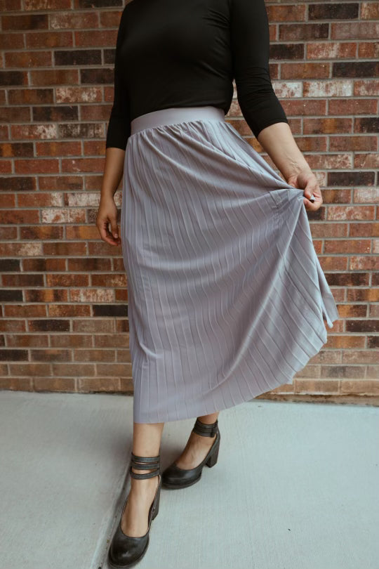 Gray Pleated Skirt