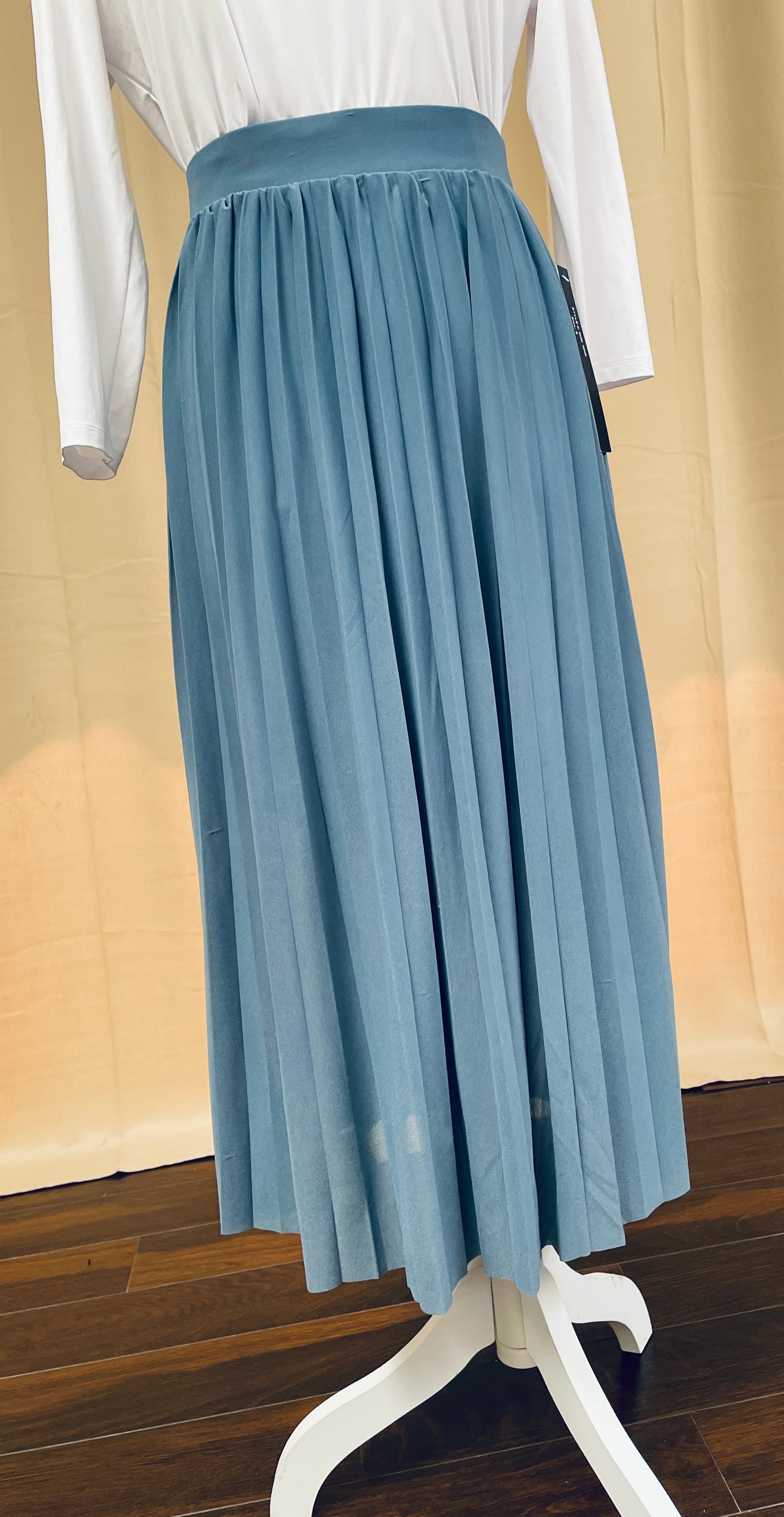 Blue Pleated Skirt